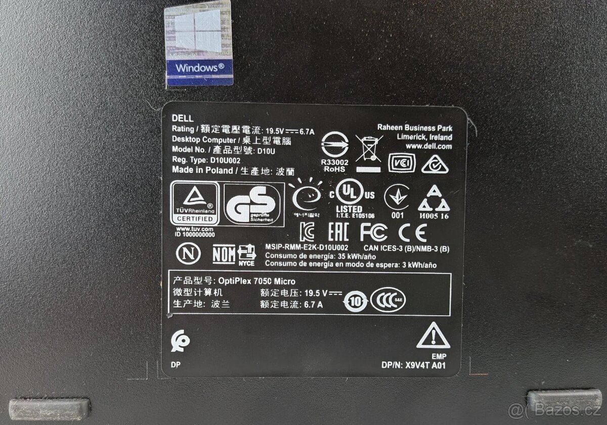 DELL 7050 - i3 7100T, 16GB RAM, 256GB SSD, OS, ZÁRUKA - 8