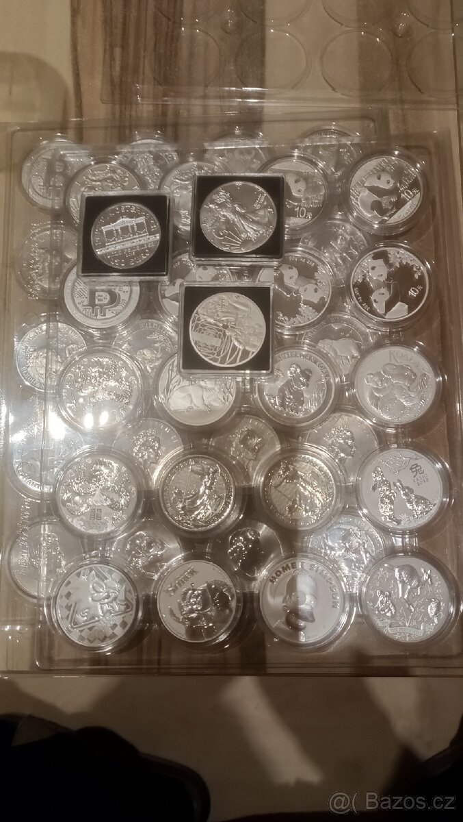 1 Oz a 2 Oz stříbrné a meď investiční mince - 8