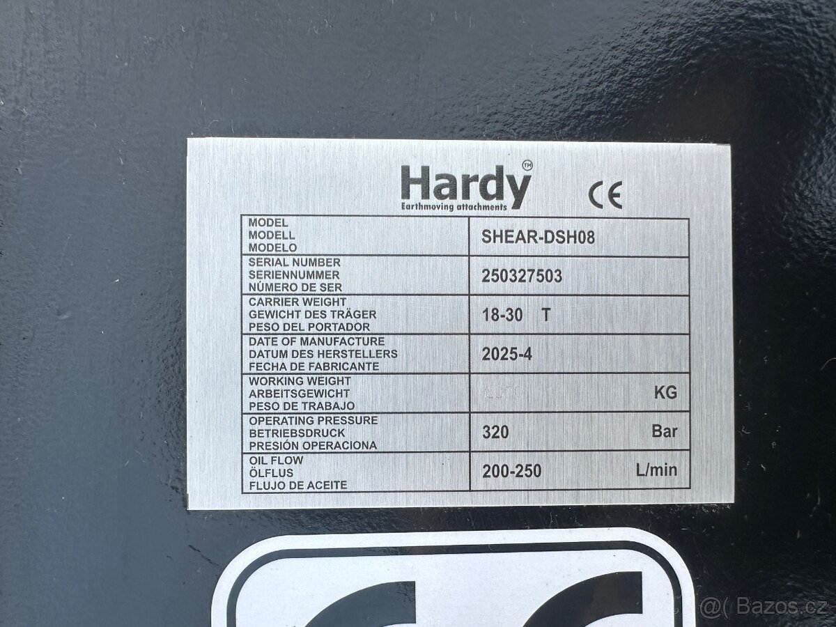 Demoliční nůžky Hardy 2070kg pro 18-30t bagr - 8
