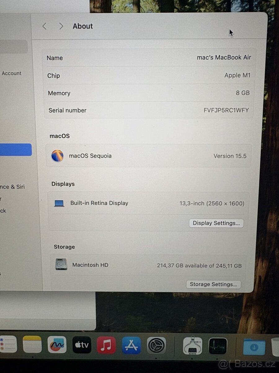 Macbook Air 13" M1 8 GB RAM | 256 SSD | TOP stav - 8