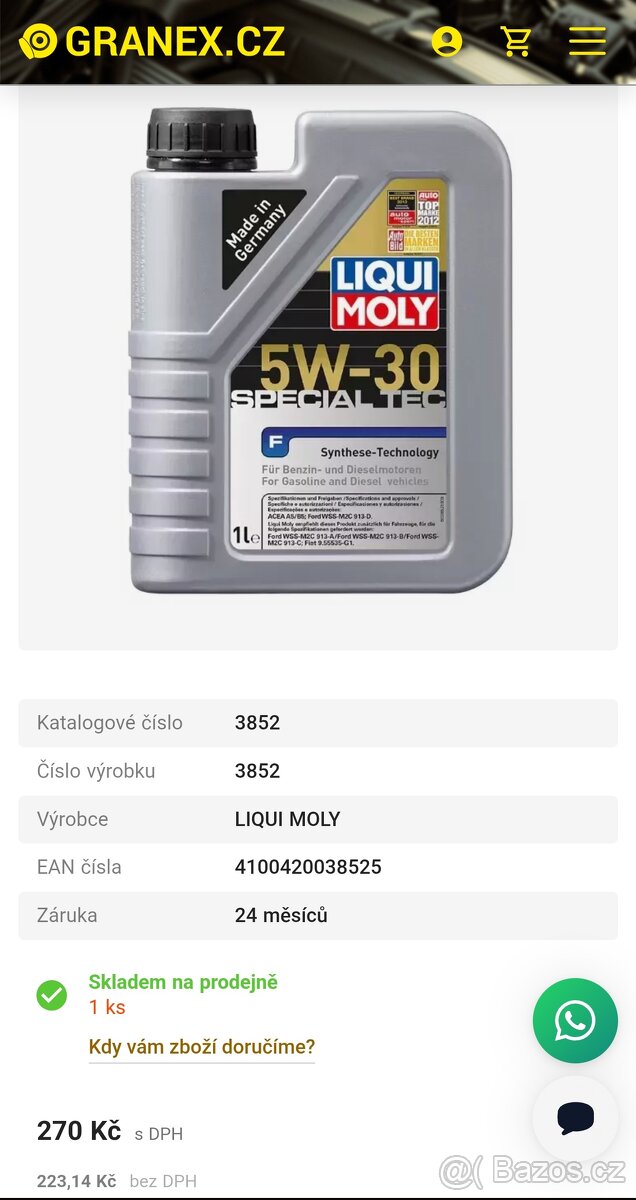 LIQUI MOLY 5W30 specifikace Ford, Jaguar, Land rover - 8