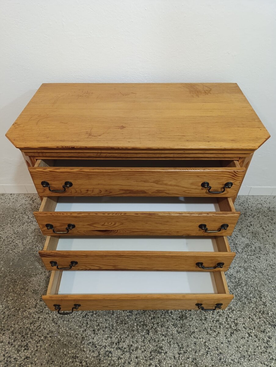 Rustikální šuplíková komoda, nábytek z masívu, - 8