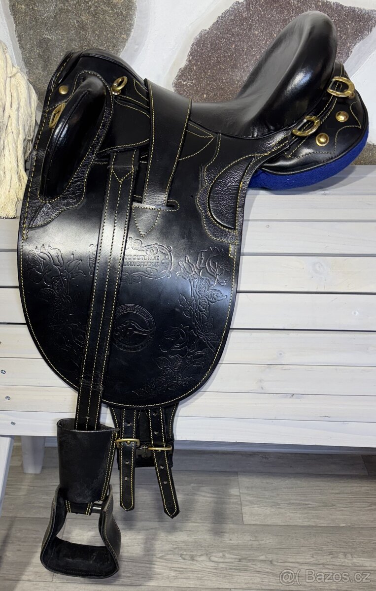 Australské sedlo bez hrušky černé krátké - 8