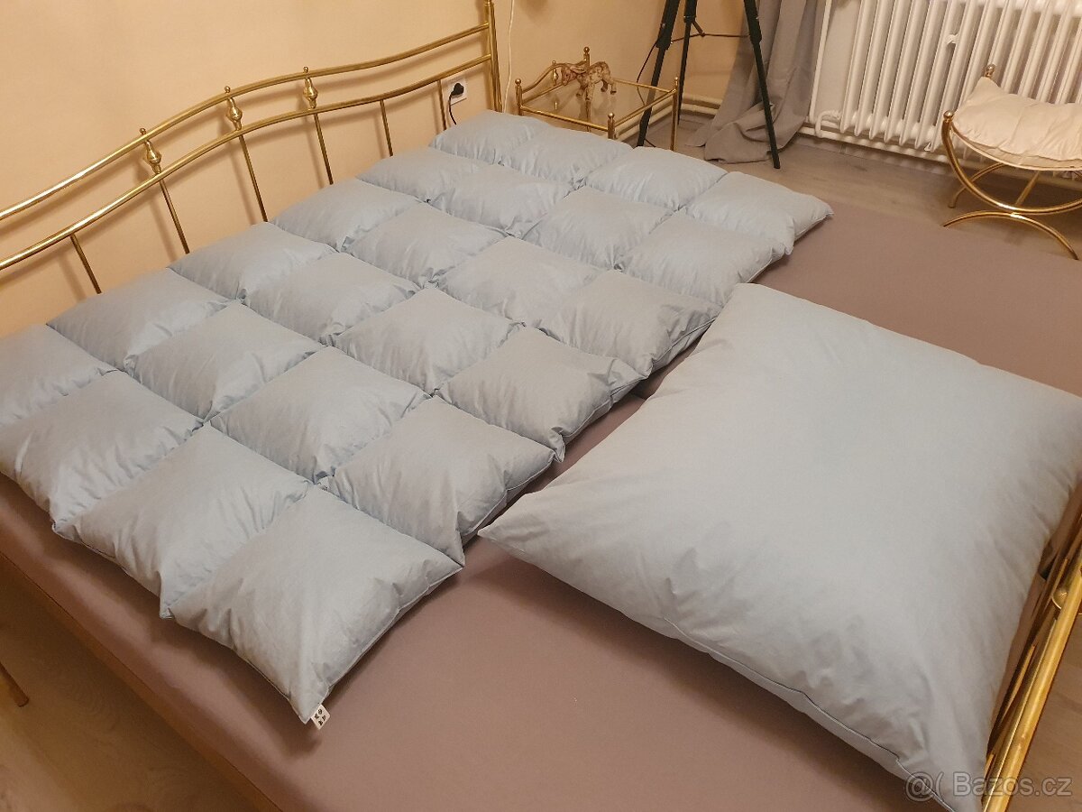 prošívaná péřová peřina 2x + polštář 2x - 8