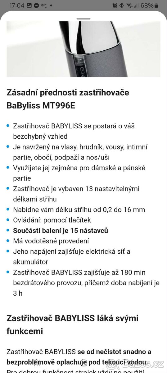 Nový multifunkční zastřihovač Babyliss - 8