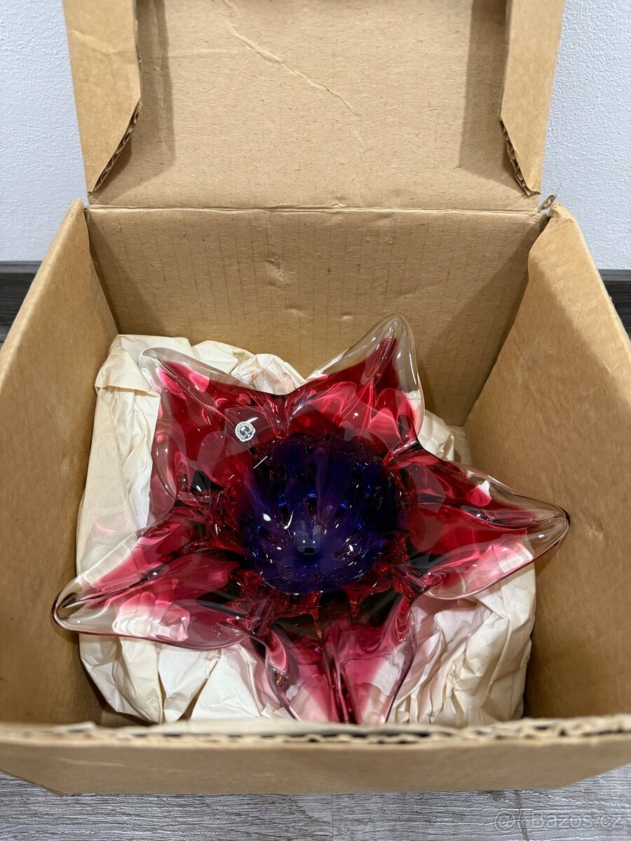 Stará skleněná mísa z hutního skla. J. Hospodka - 8