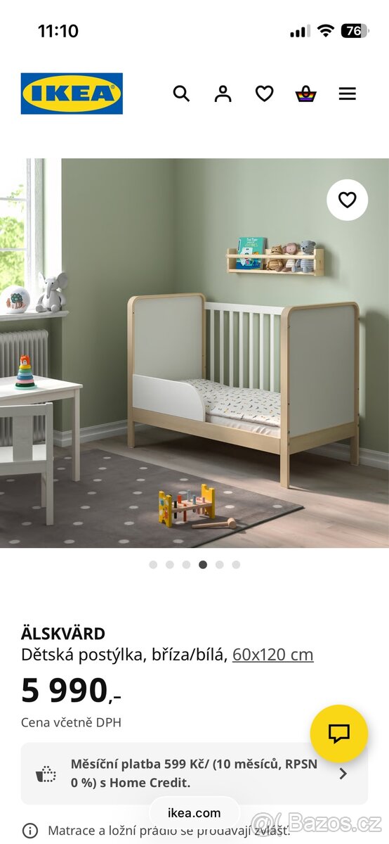 Postýlka Ikea + luxusní matrace - 8