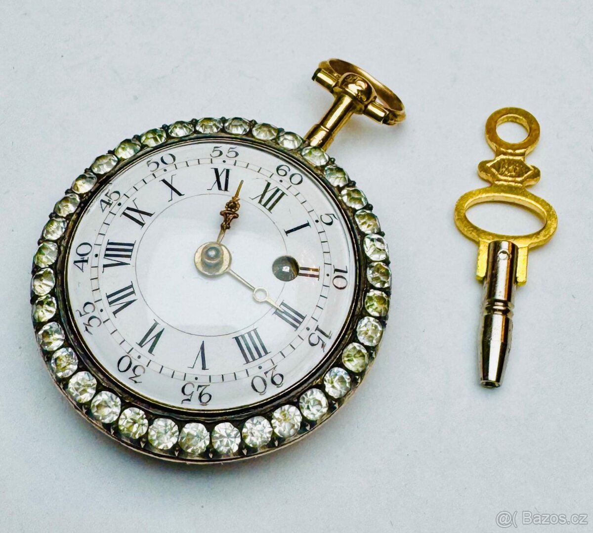 NÁDHERNÉ 18K CELO ZLATÉ PÁNSKÉ ŠPINDLOVKY SE SMALTEM V TOP S - 8