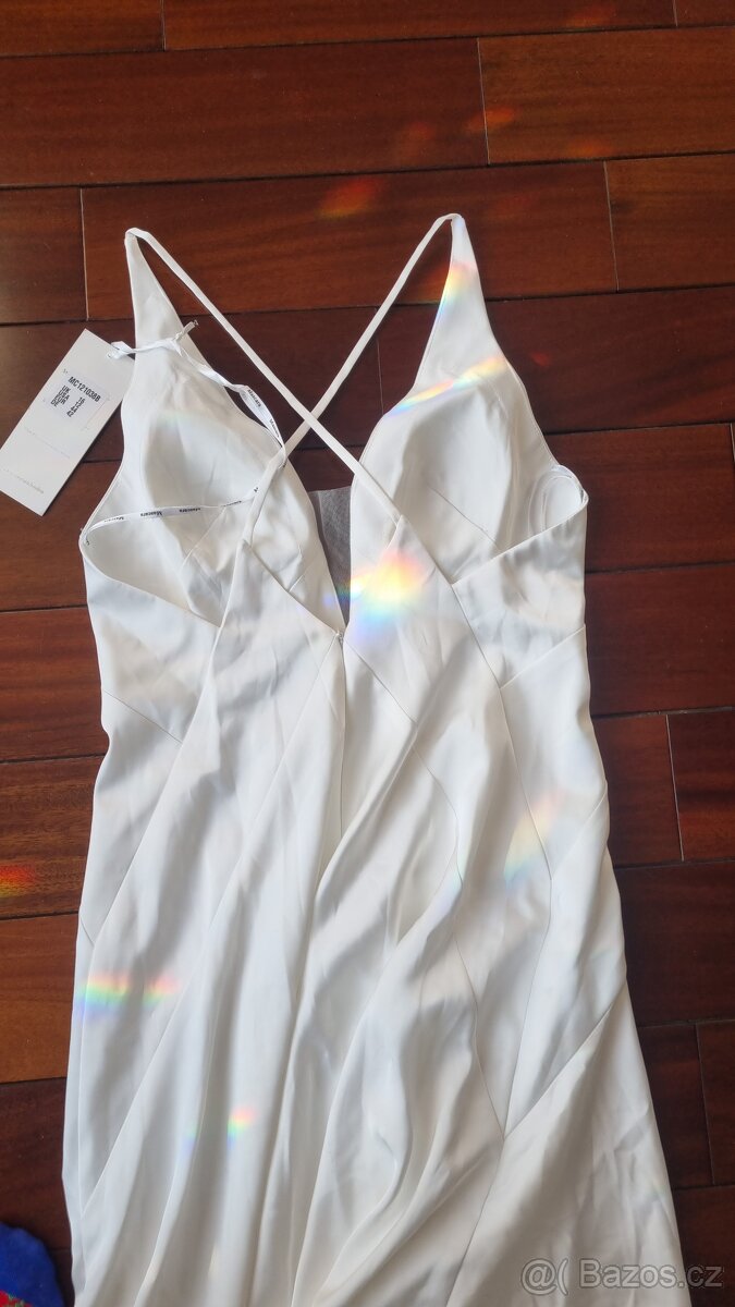 Saténové svatební šaty vel L/XL - 42/44 - 8