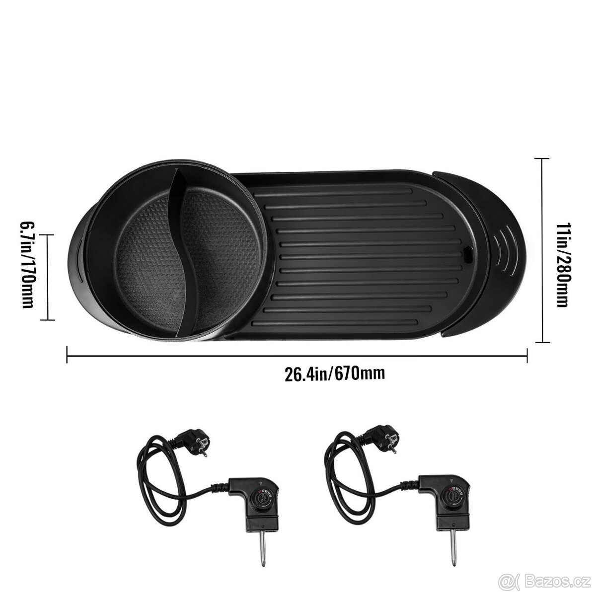 Multifunkční elektrický gril, hrnec 2v1, 2200W - 8