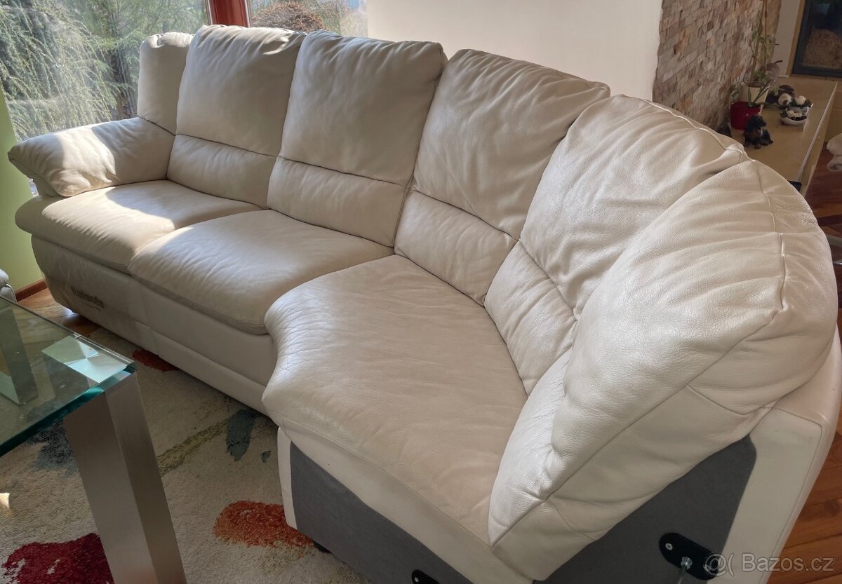 Rohová kožená sedací souprava - 8