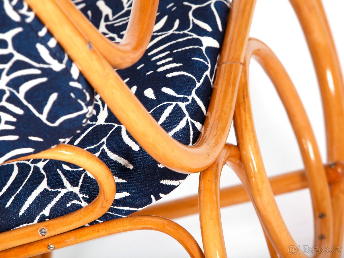 Houpací křeslo TON Dondolo, nové čalounění. - 8