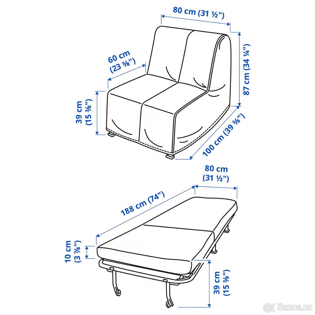 Rozkládací křeslo LYCKSELE - 8