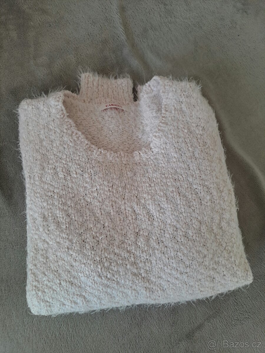 Světle růžový svetr Camaieu, vel. L - 8
