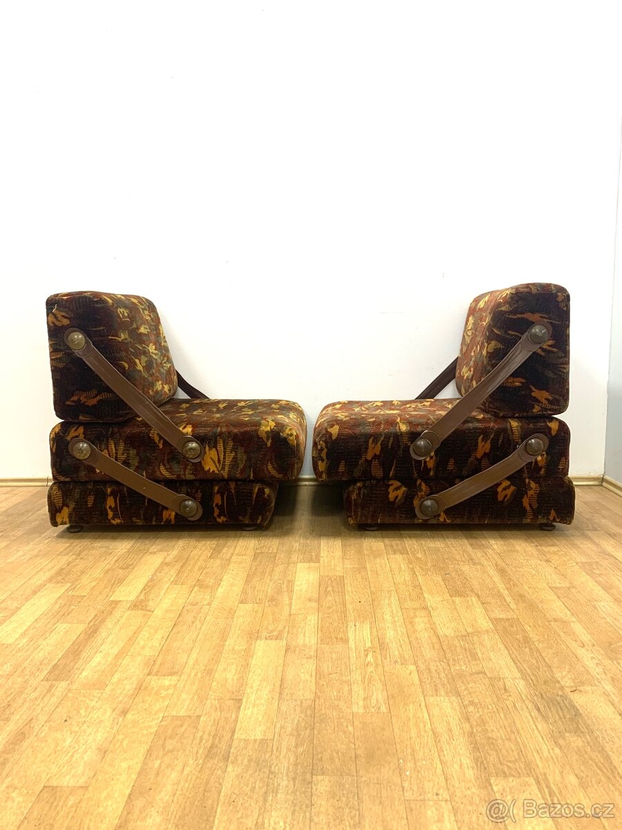 Retro kresla 70. léta rozkládací - 8