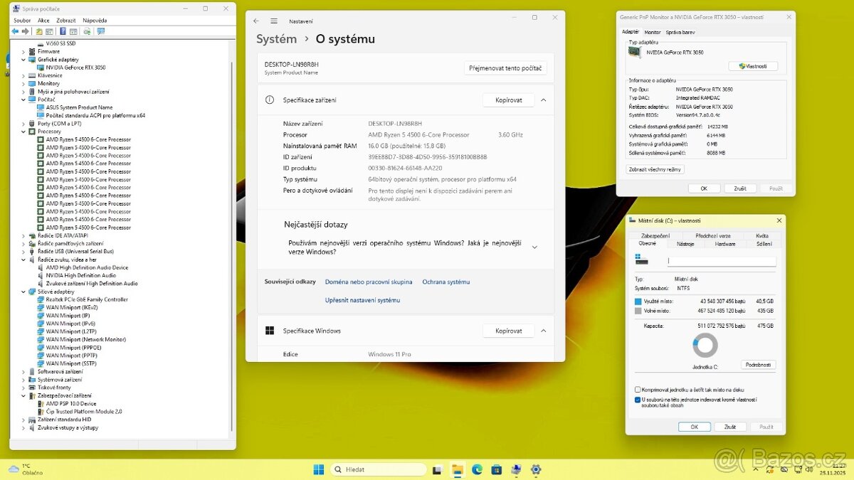 NOVÝ HERNÍ PC /RYZEN 5 4500/16GB/SSD512GB/RTX3050/W11/ZÁRUKA - 8
