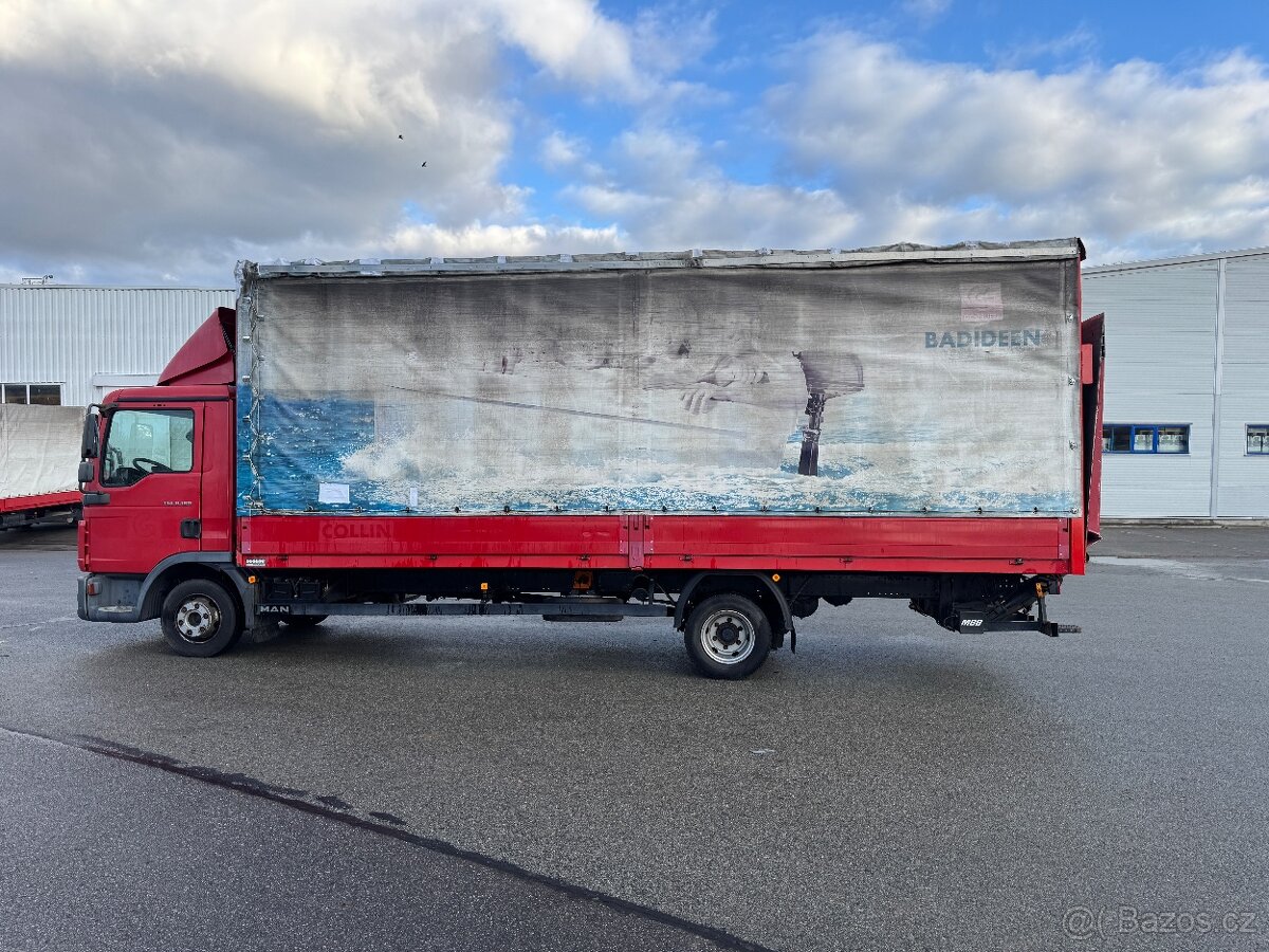 MAN TGL 8.180, valník s plachtou,čelo - 8