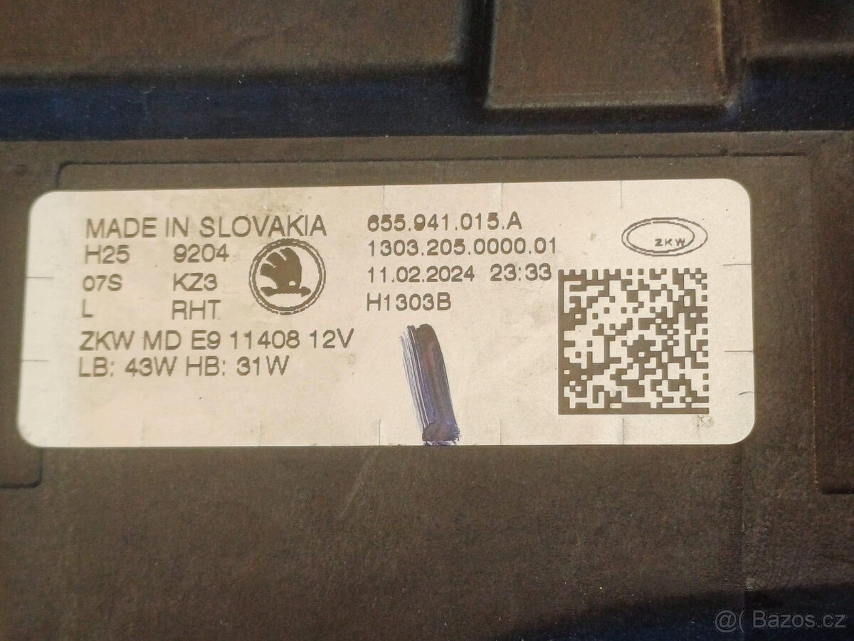 Škoda Scala lift originál přední levé světlo 655941015A - 8