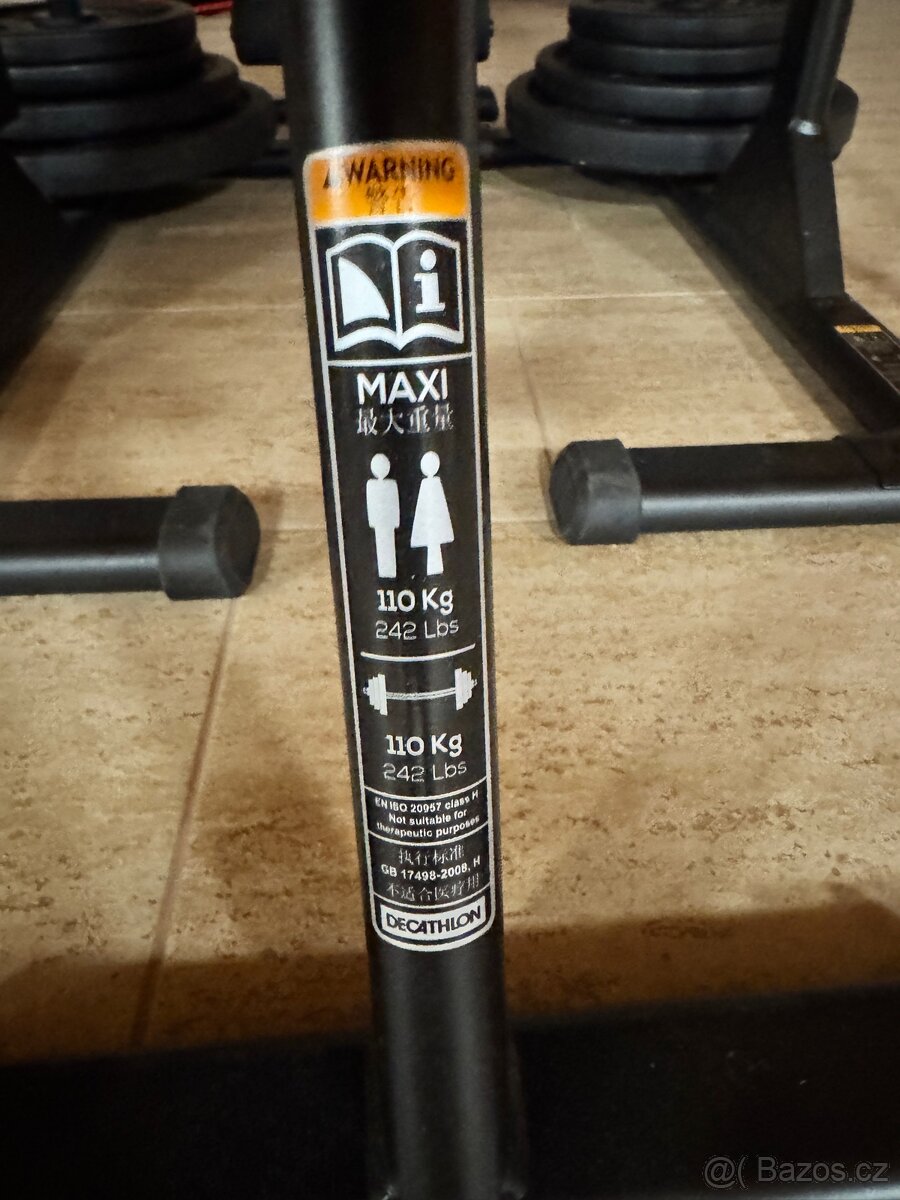 Domyos bench + rack + osa + 80 kg závaží - 8