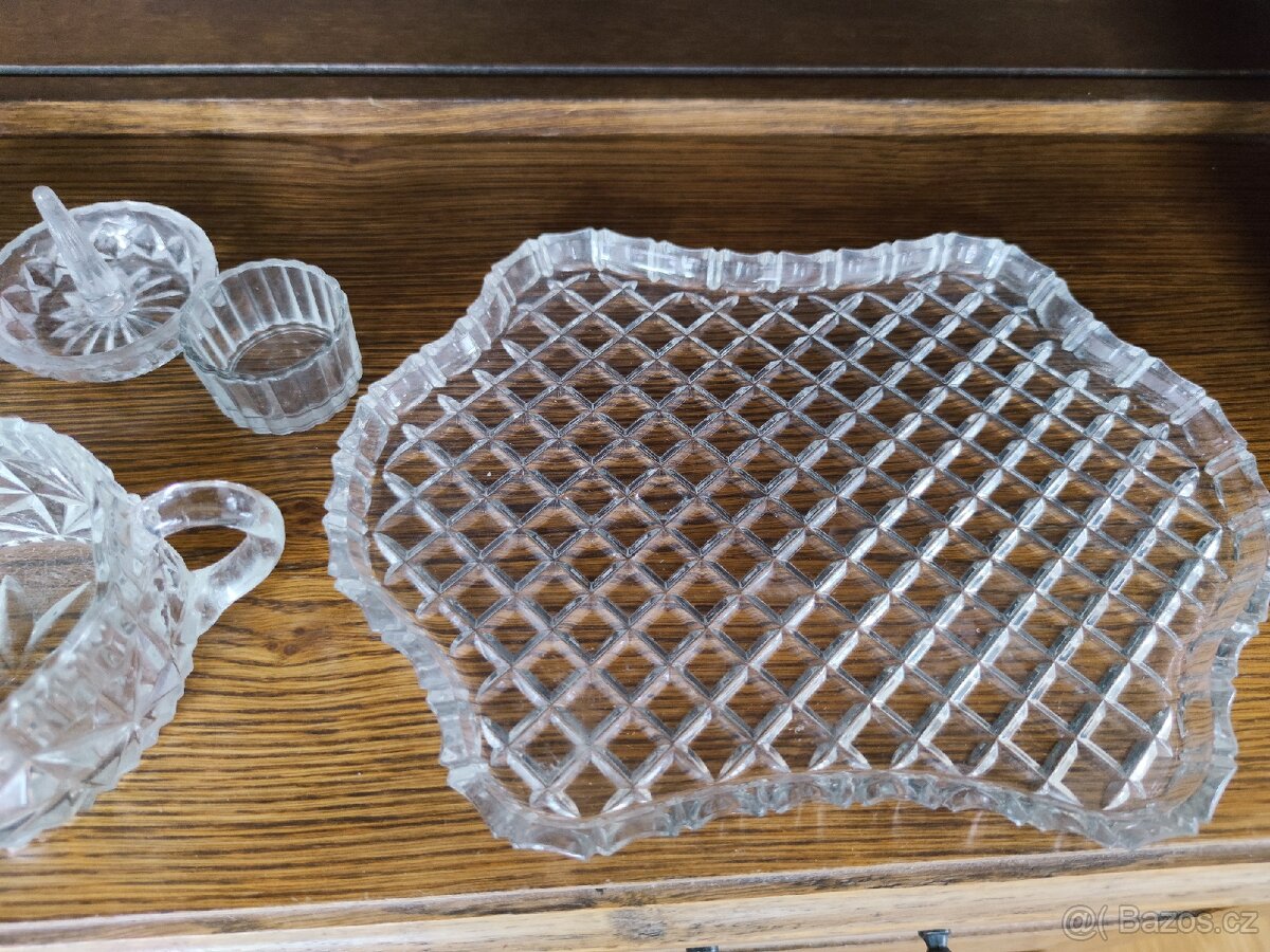 Broušené sklo vintage-ruzné - 8