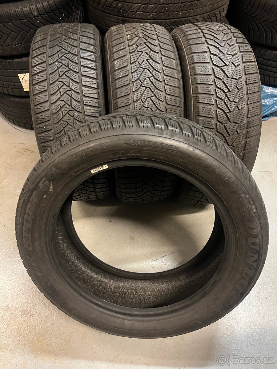 205/55R17 zimní pneu 2X DUNLOP 2X UNIROYAL 5-6mm - 8