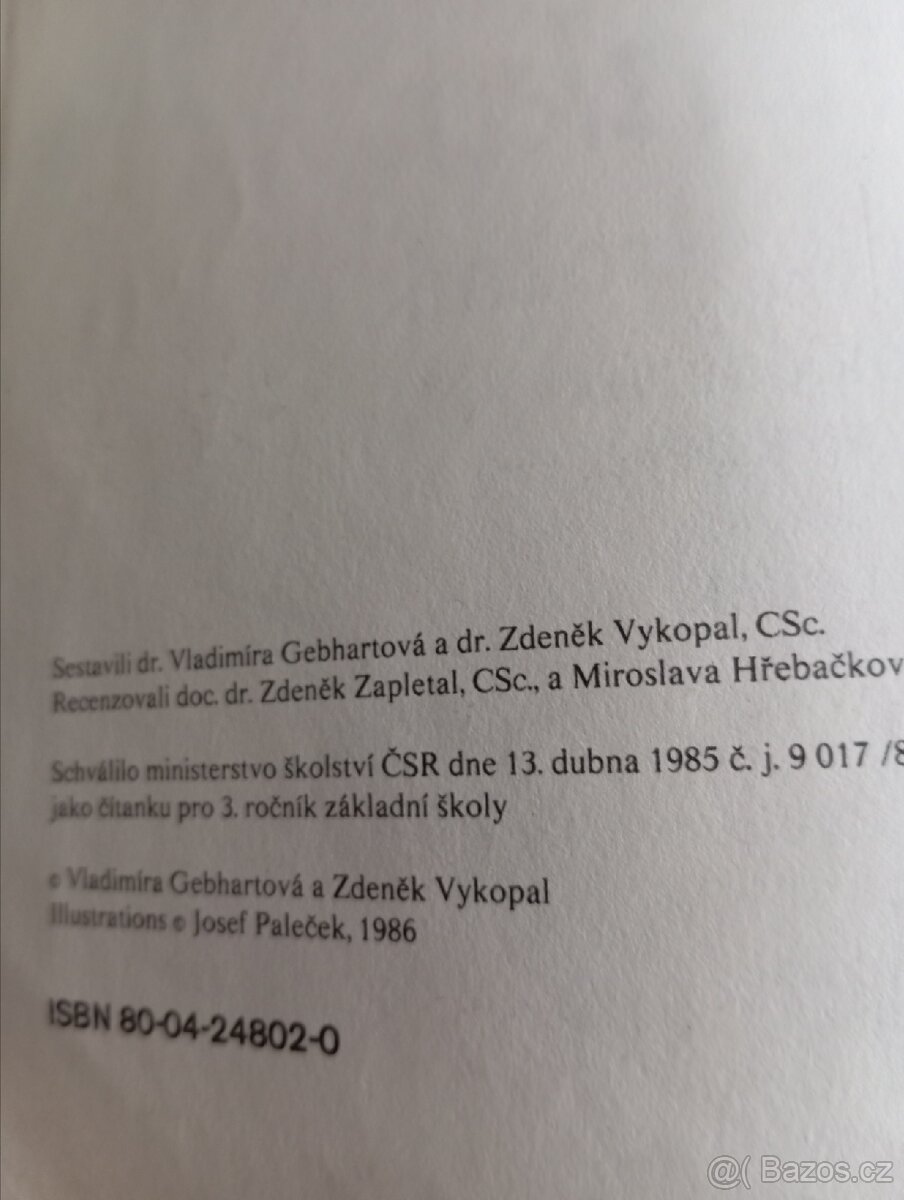 Čítanka pro třetí ročník 1986 - 8