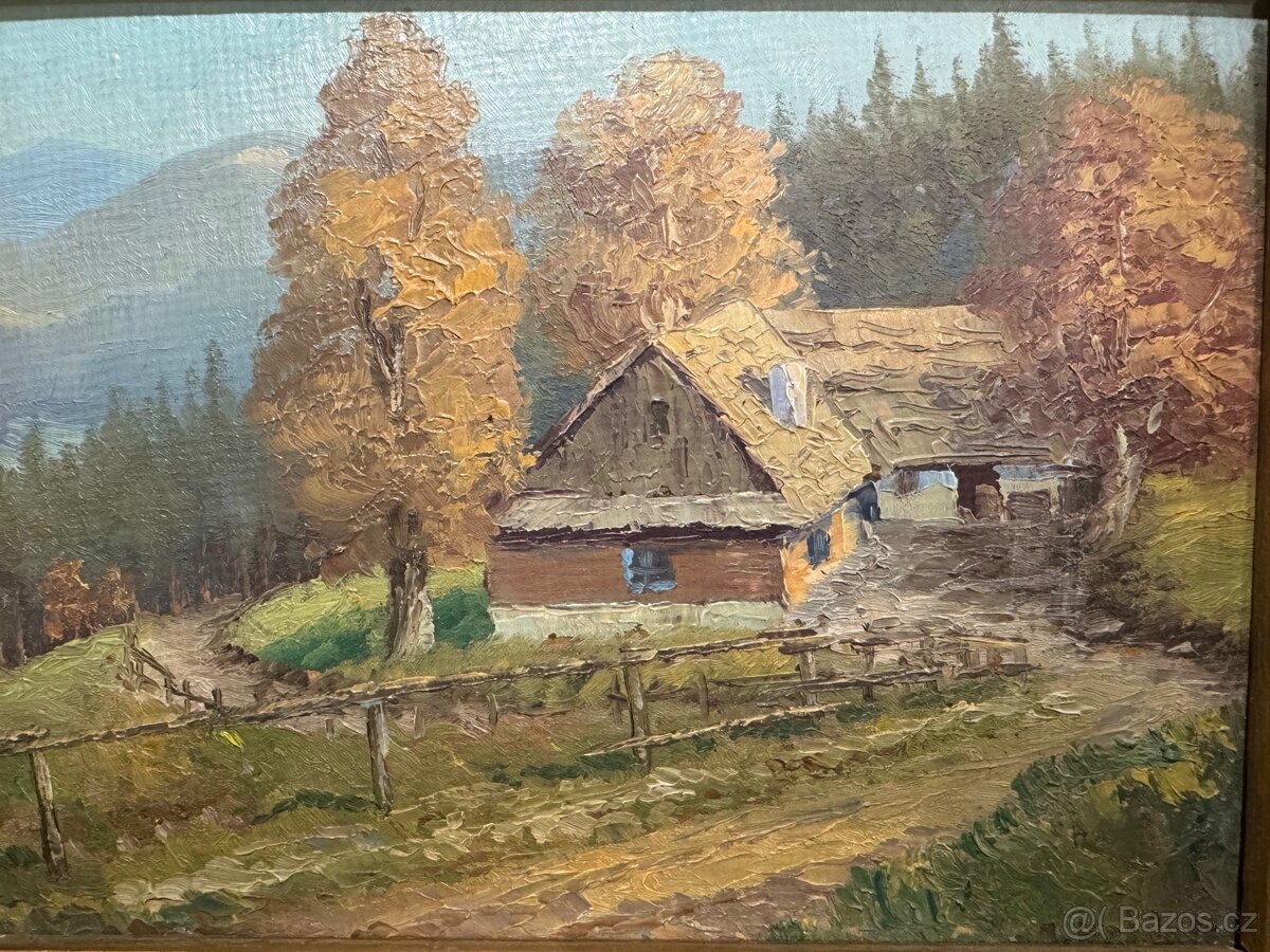 obraz Krajina s chalupou - 8