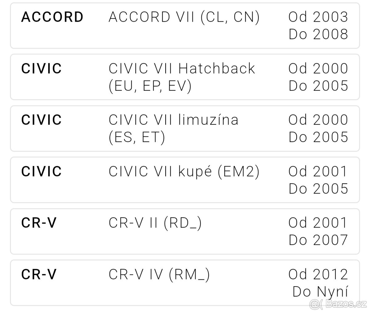 Dveřní aktuátory honda. SKV - 8
