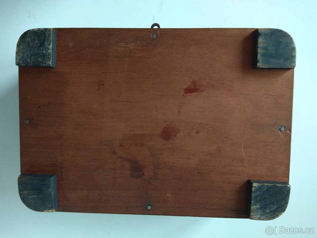 Starožitná dřevěná kazeta s intarzií - 8