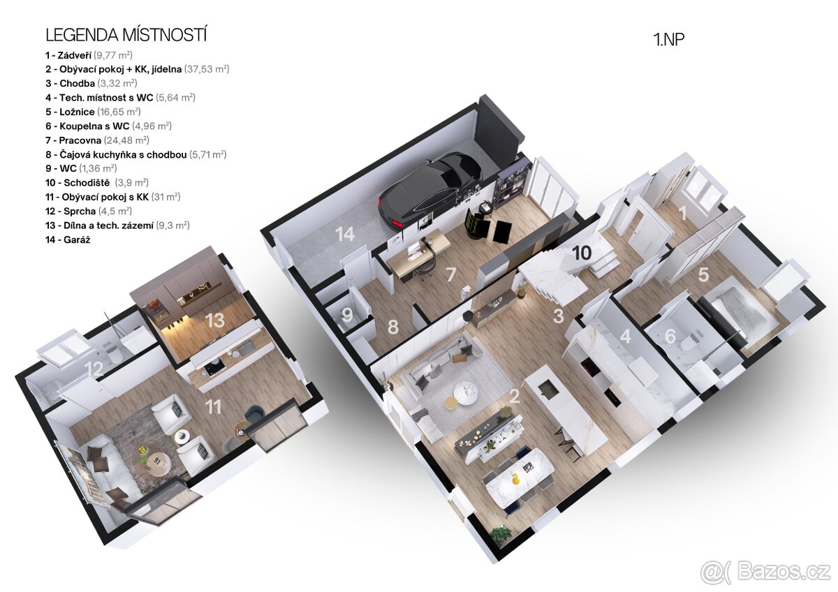 Moderní RD 6+kk, 1+kk, provozovna, zahrada 1040 m² - 8