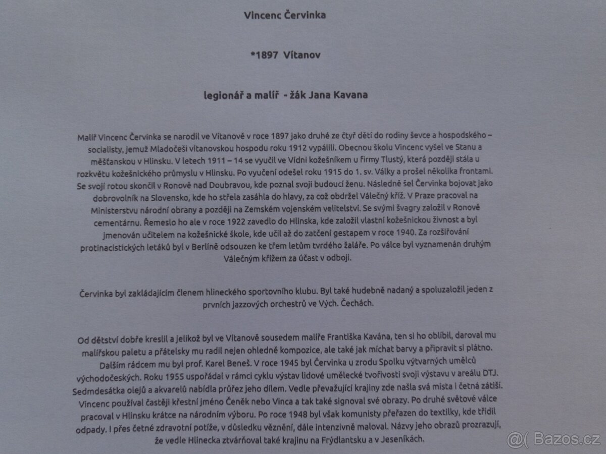 Zátiší, Vincenc Červinka 1897 Vítanov + Adolf Chwala- info. - 8