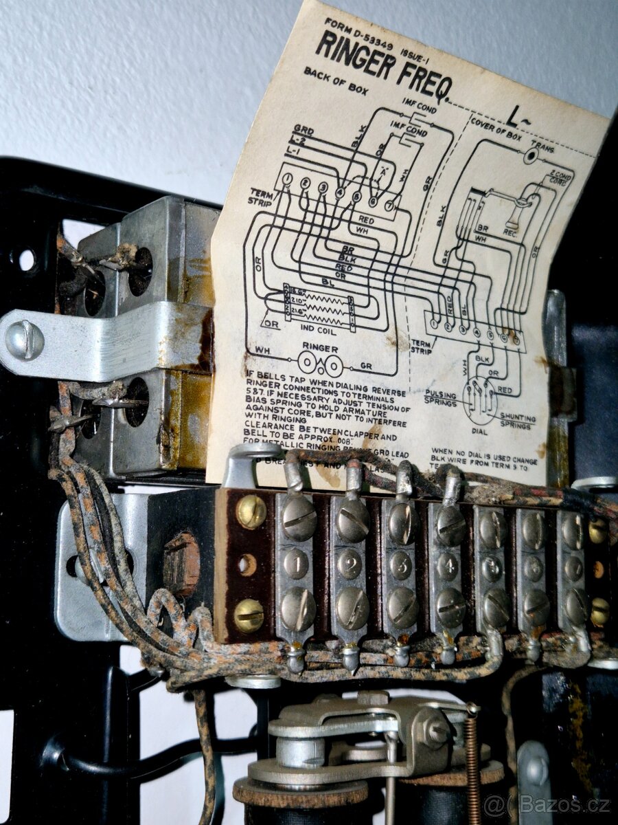 Starožitný nástěnný telefon Kellogg, USA 1910 - 8
