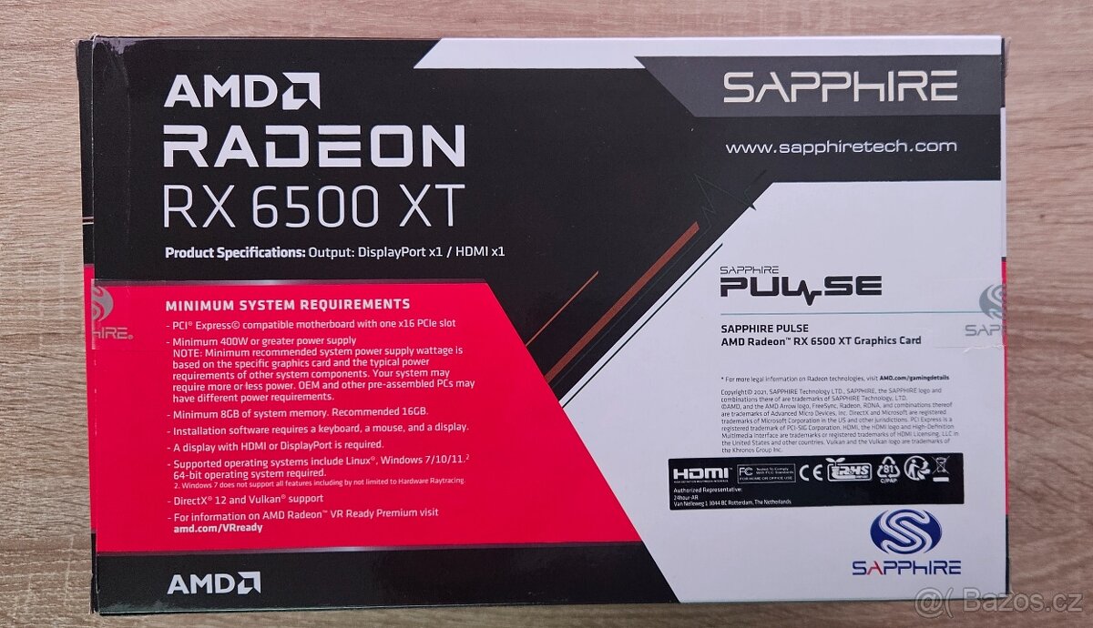SAPPHIRE PULSE AMD Radeon RX 6500 XT OC 4 GB - záruka - 8