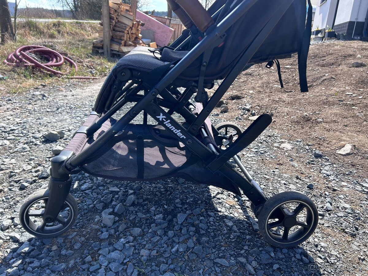 Sourozenecký kočárek X-Lander + korbička - 8