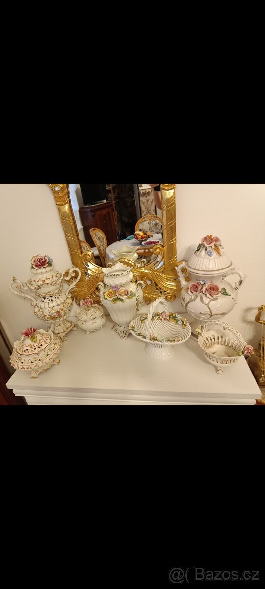 Starožitna porcelánová dzbanova váza. Signováno. - 8