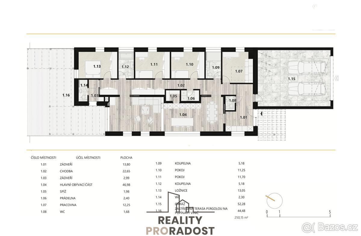 Prodej stavebního pozemku 814 m² s projektem na RD 5+kk - 8