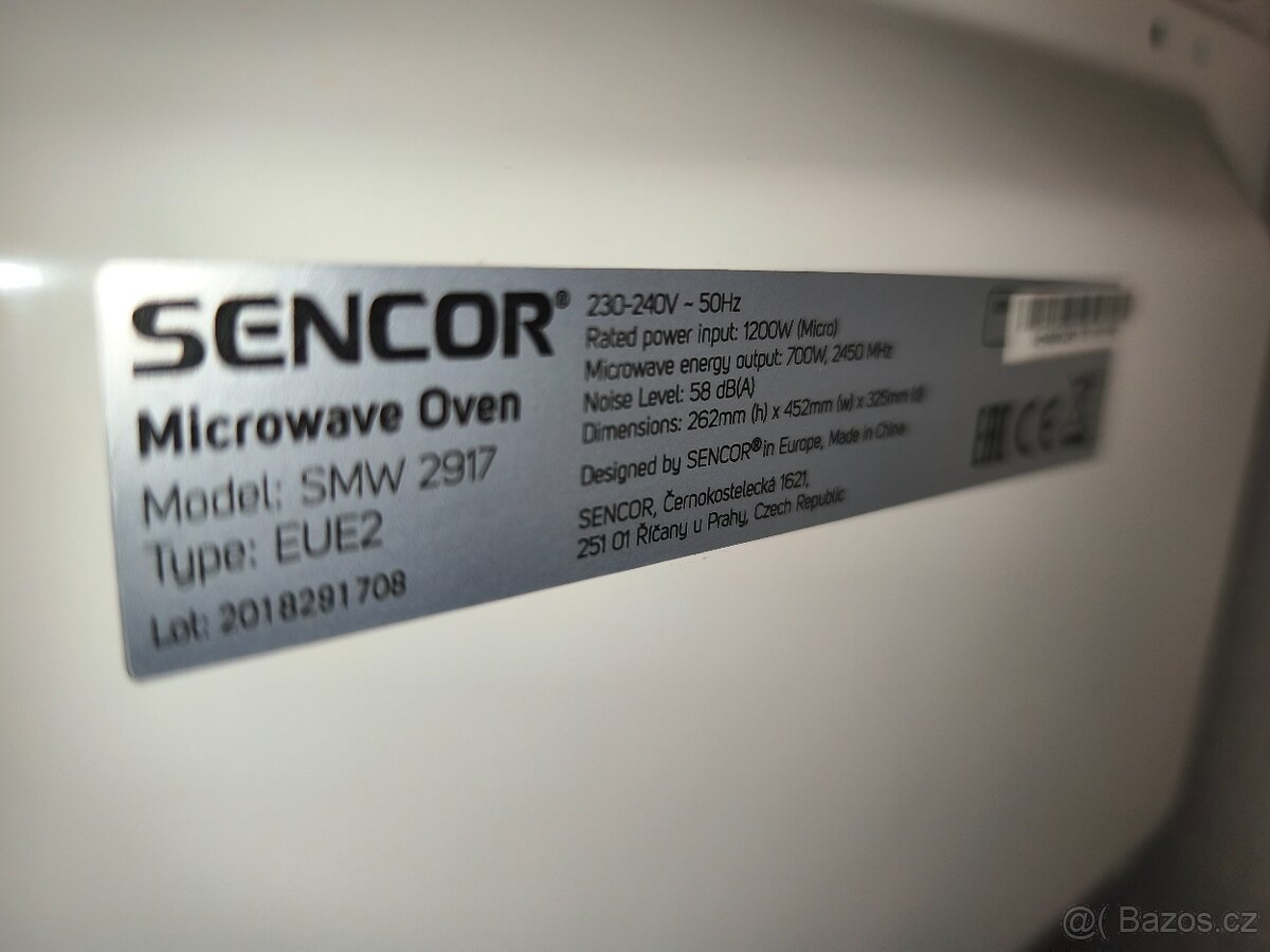 Mikrovlnná trouba Sencor SMW 2917 - 8