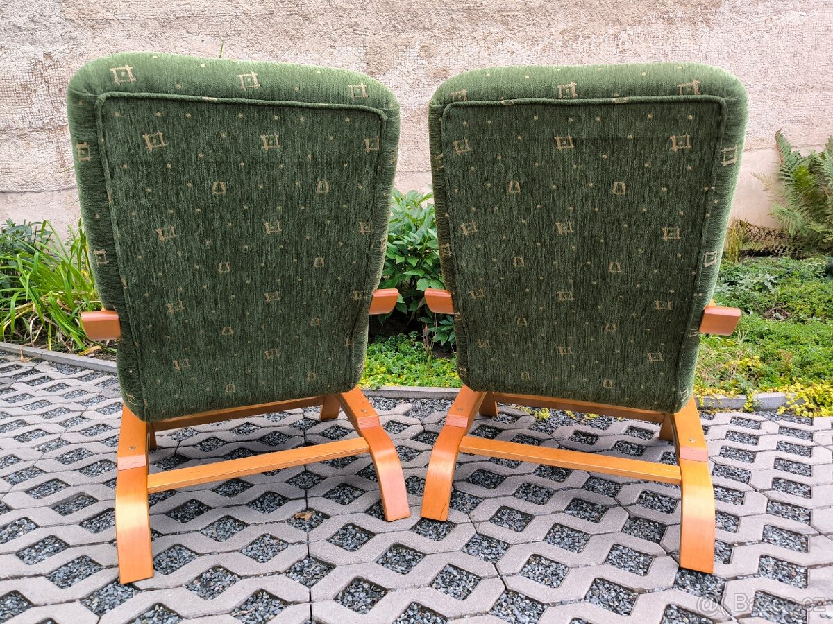 Moderní čalouněná pohupovací křesla - 2 kusy - 8