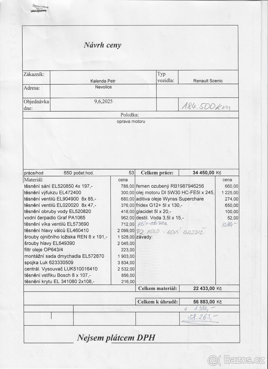 Renault Grand Scenic 1.4 Tce, porucha motoru - 8