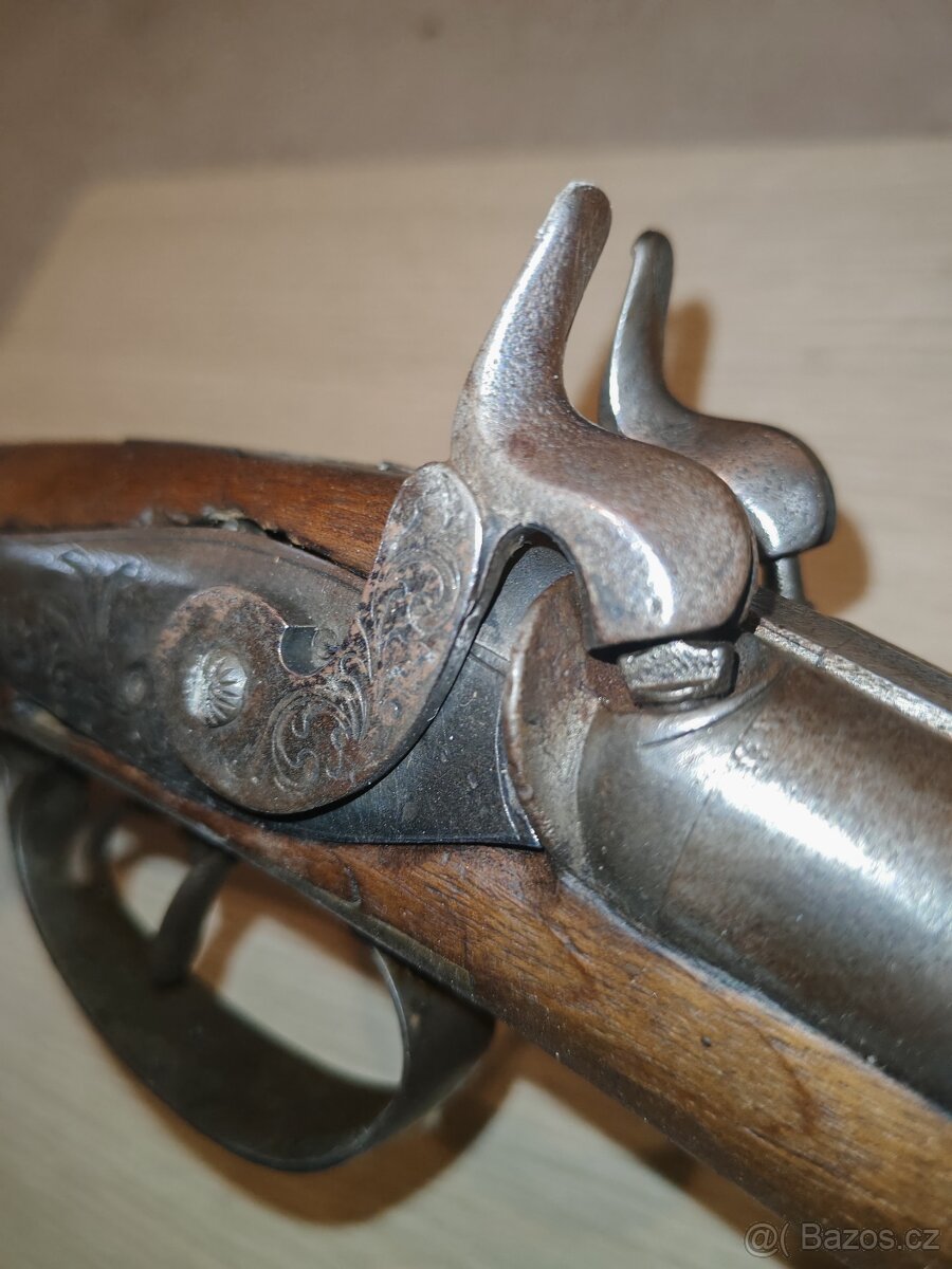 Starožitná perkusní brokovnice - TOP stav.. - 8