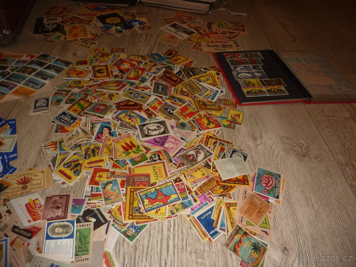 Velká sbírka-staré etikety na sirky přes 10 000 ks - 8