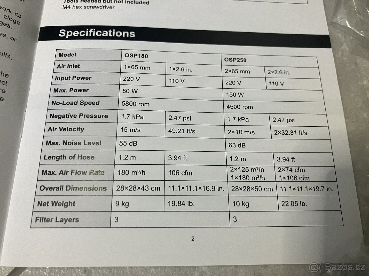 Odsávání CO2 laser OMTech - 8