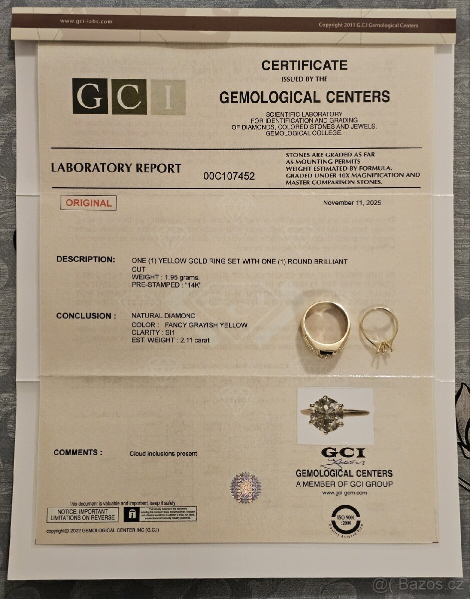 DIAMANTOVÝ PRSTEN 2.71ct. PÁNSKÝ TOP CENA - 8