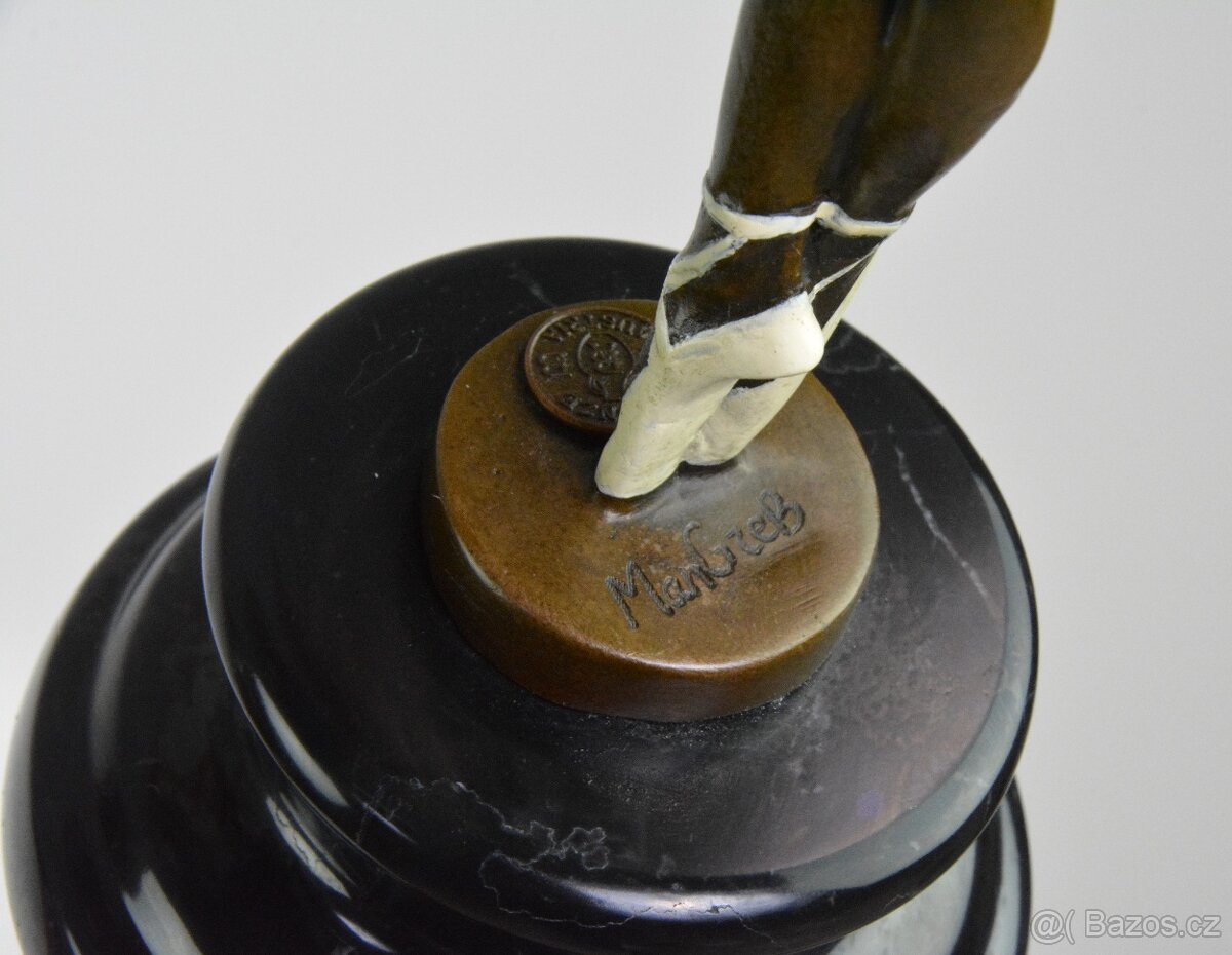 Bronzová soška - Baletka - kolorovaná - 8