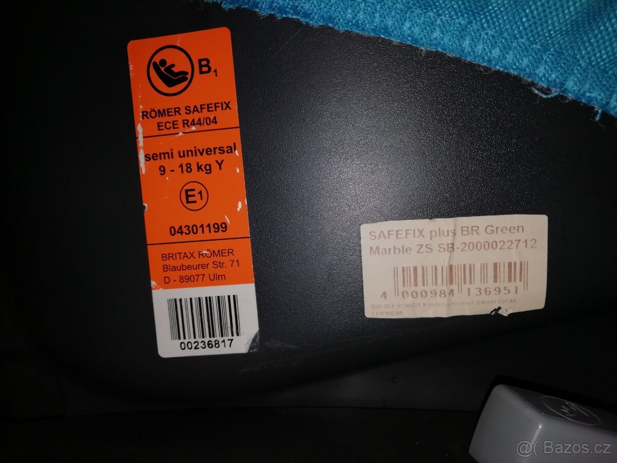 Autosedačka Britax ROMER SafeFixPlus 9-18kg 9měsíců - 4 roky - 8