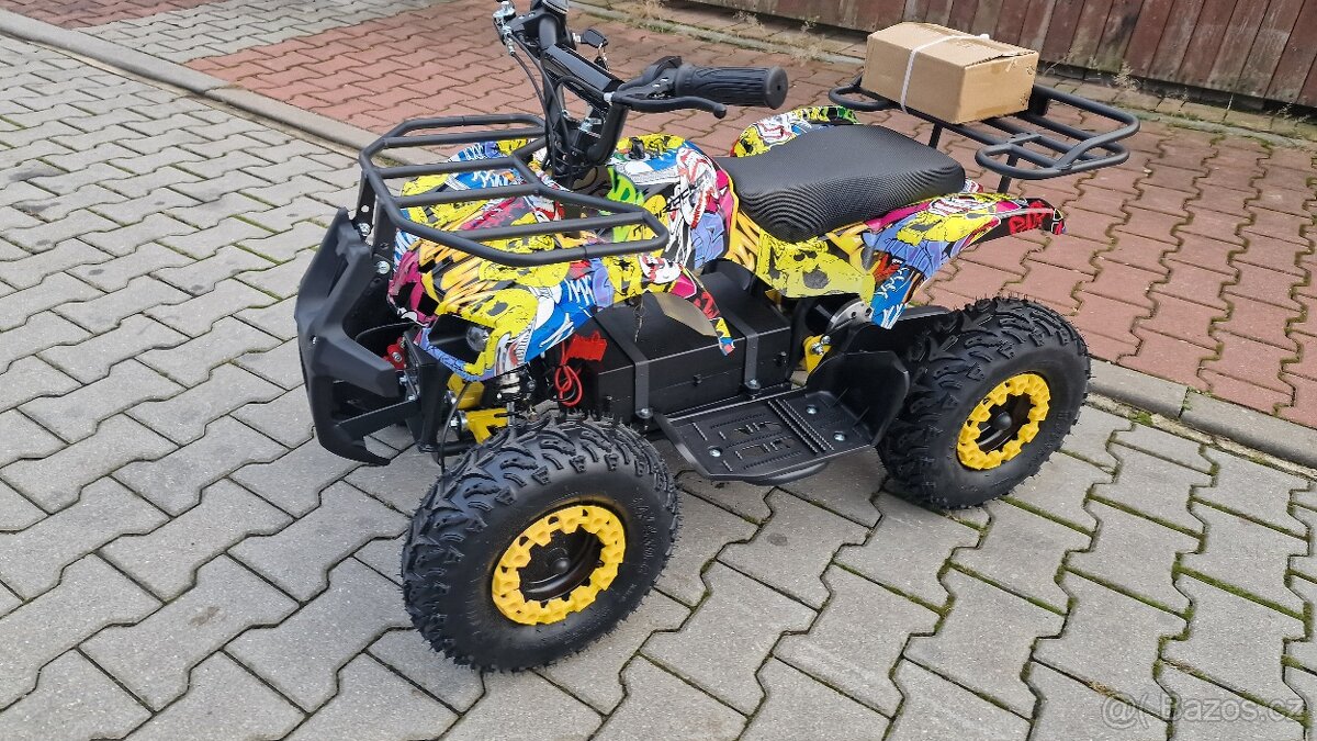Dětská elektro čtyřkolka ATV Torino 1200W 48V graffiti žlutá - 8