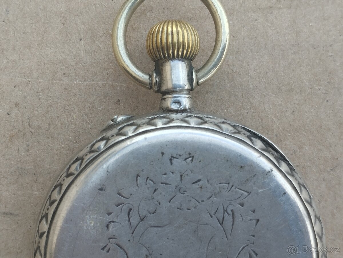 Starožitné dvoupláštové stříbrné kapesní hodinky - 8