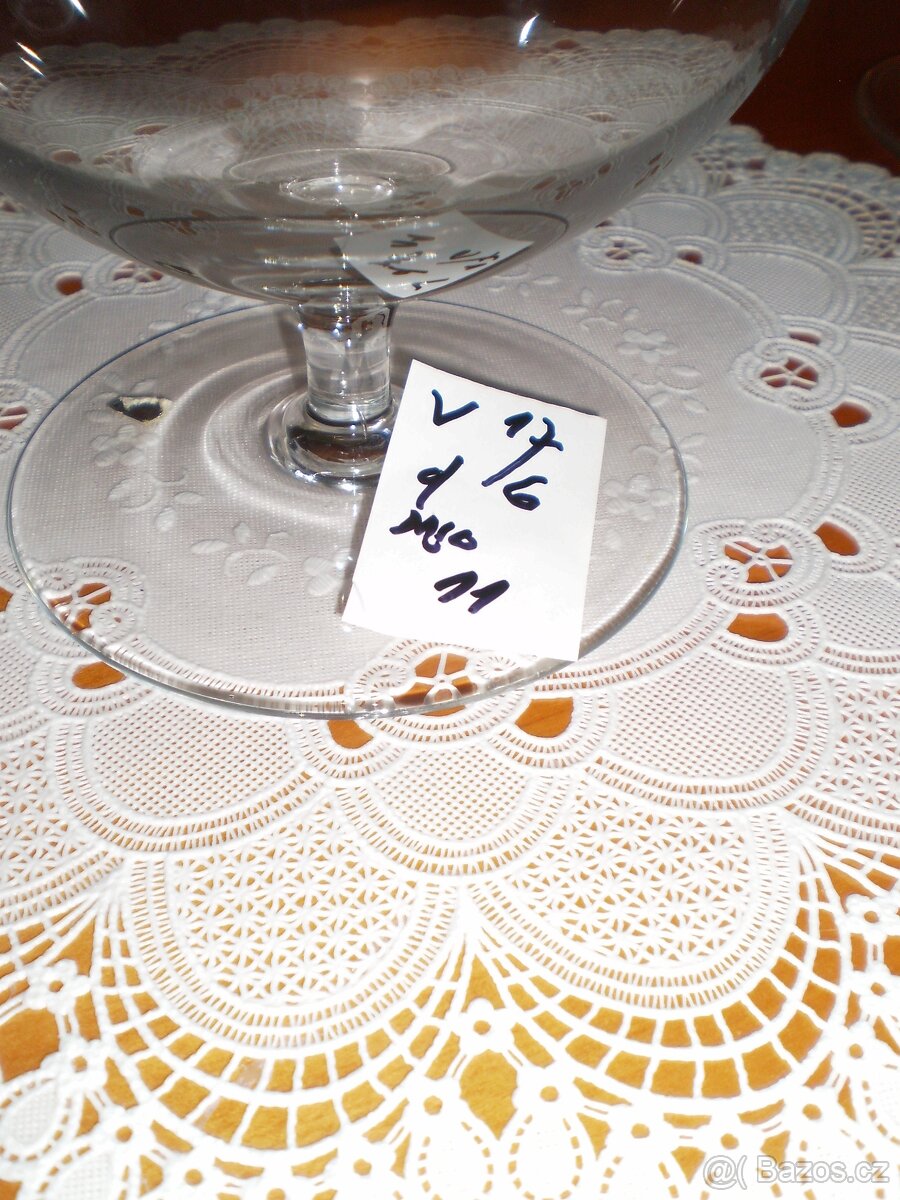 sklo - obří číše - čiré sklo - výš. 37, 31, 17 cm ++nové++ - 8