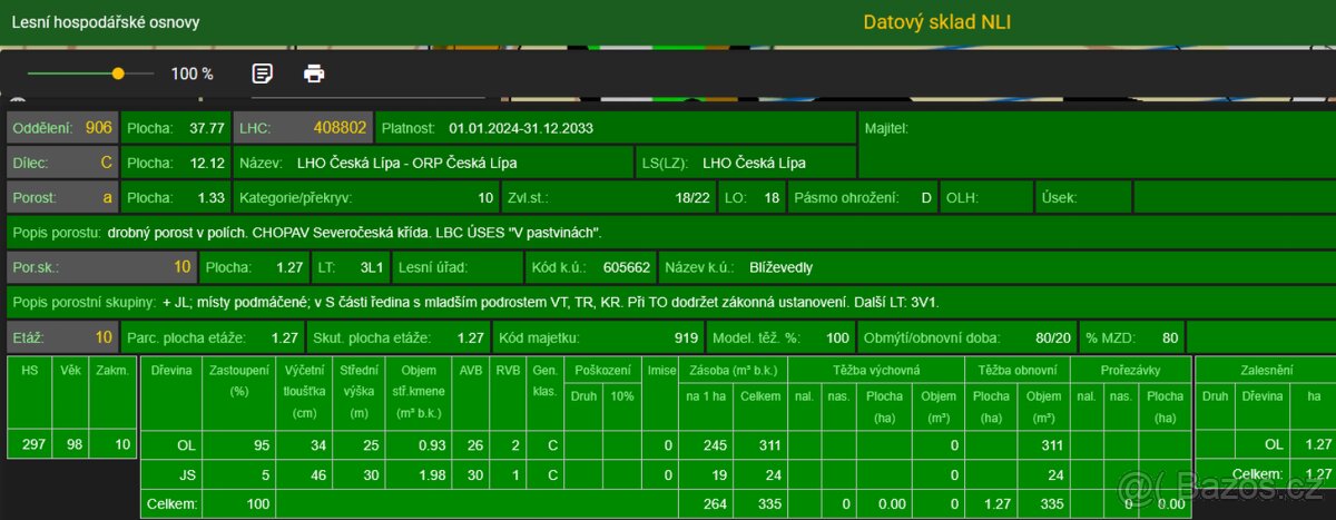 Prodám lesní pozemek v k.ú. Blíževedly - 8