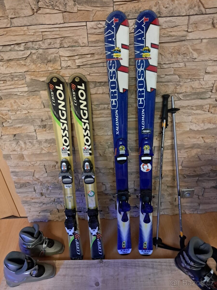 Dětské lyže a lyžáky vel. 110 a vel. 130 a dětska přilba - 8